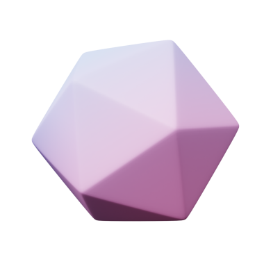 3d Icosahedron pembe Gradyan rengi, 3d geometri şekil nesnesinin gerçekçi canlandırması