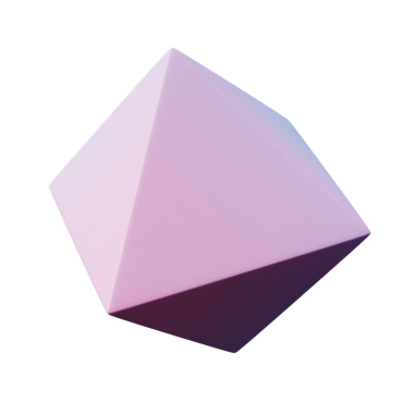 3d Ahtapot Pembe Gradyan rengi, 3d geometri şekil nesnesinin gerçekçi yansıması