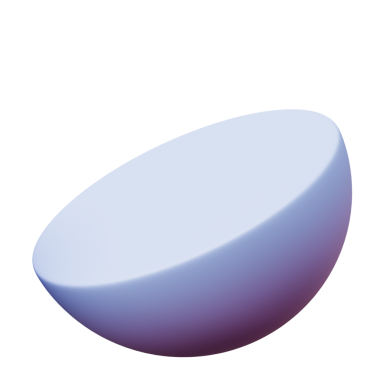 3d Yarım Top veya Küre Pembe Gradyan rengi, 3d geometri şekilli nesnenin gerçekçi yansıması