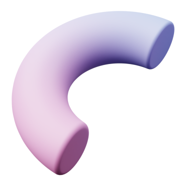 3d yarım torus veya halka pembe mavi Gradyan rengi, 3d geometri şekil nesnesinin gerçekçi canlandırması