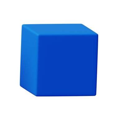 3d Küp Mavi renk, 3d geometri şekil ögesinin soyut gerçekçi canlandırması
