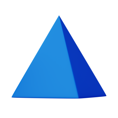 3d 4. Kenar Mavi Piramit, 3d geometri şekil ögesinin soyut gerçekçi canlandırması
