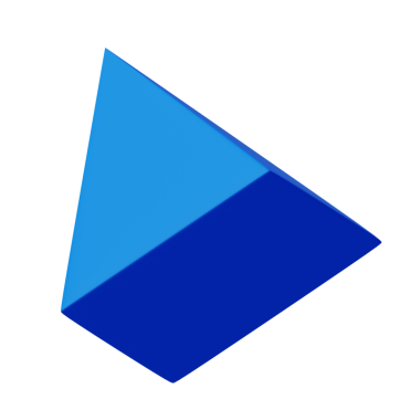 3d 4. Kenar Mavi Piramit, 3d geometri şekil ögesinin soyut gerçekçi canlandırması