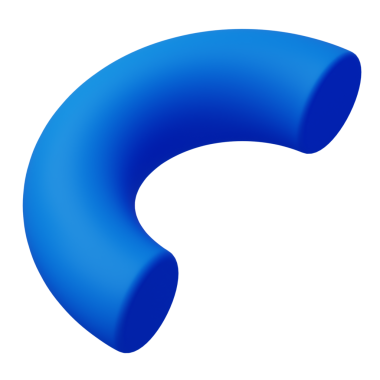 3d Yarı Torus veya Yarım Halka Mavi renk, 3d geometri şekil ögesinin soyut gerçekçi canlandırması