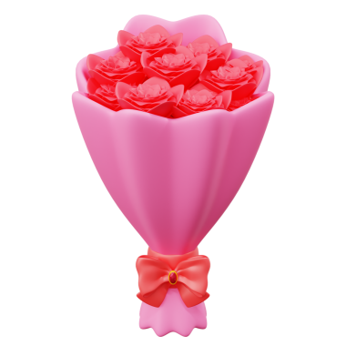 Sevgililer Günü Hediyesi için 3D Kırmızı Gül Kova, Sevgililer Günü Konsepti tema tasarımı