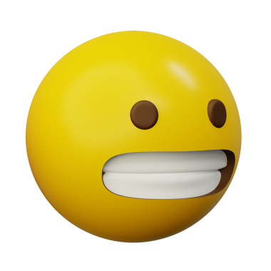 3D Duygu Huysuzlaştırma Dişleri Gösterme Sarı Toplu Duygu Simgesi veya Gülen Yüz