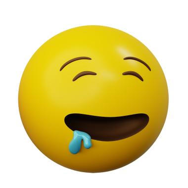 3D Duygusal Salya Yüzlü Sarı Toplu Duygu Simgesi ya da Gülen Yüz