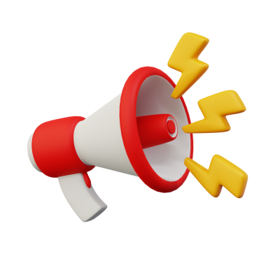 3D çizim el megafonu ya da hoparlör ikonu, tanıtım duyurusu konsepti