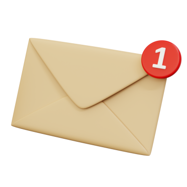 Çevrimiçi iletişim fikirleri veya e- posta seti illüstrasyonu için 3B e- posta veya zarf simgesi