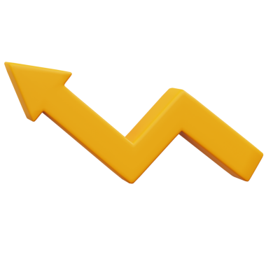 3D Arrow 'un yükselen mali durumu. Para birimini güçlendiriyorum. Stok yapın. Yükselen ok. bir ok yukarı