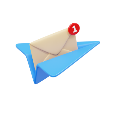 Yeni mesaj konsepti illüstrasyon fikirlerini bildiren 3D kağıt uçak ve posta simgesi