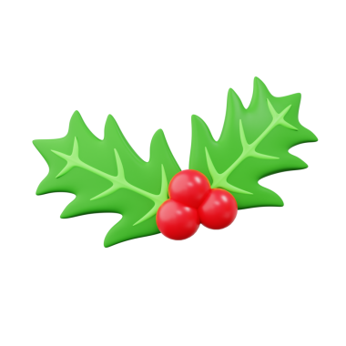 3D ökseotu Noel süslemesi, çan ve şeker kamışı resimli Noel tasarımı konsepti.