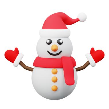 Kardan Adam 'ı çizgi film tarzında ayarla. Noel Baba şapkası takan kardan adamın resmi Noel dekorasyon teması