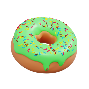 3D Şekillendirilmiş Donut Yemek Konsepti Çizim fikirleri