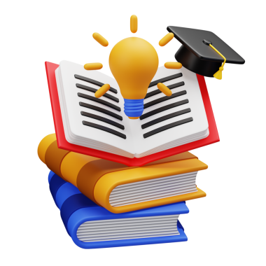 Eğitim ve öğrenim için 3D Eğitim Fikri simgesi. Ofis malzemeleri, okul, üniversite veya üniversite tasarım unsuru