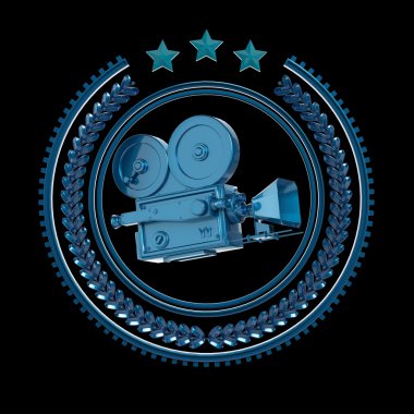 Yüksek Detaylı vintage altın film cam simgesi.
