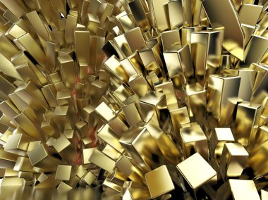 Parlak parlak metal kübik kristal arka plan işleme