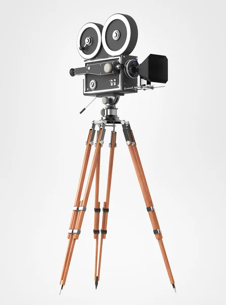 Старовинна ретро-кінокамера кріплення штатива ізольована на білому високоякісному рендерингу — стокове фото