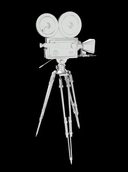 Vintage retro movie camera tripod mount isolated on white high quality rendering — Stock Photo, Image