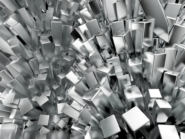 Блестящий глянцевый металлический кубический кристалл абстрактный фон — стоковое фото