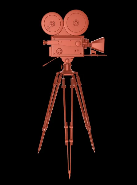 Vintage retro película cámara trípode montaje aislado en blanco de alta calidad de renderizado — Foto de Stock