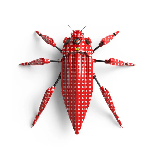 トップ ビュー人工のアールデコ様式の合理化、カブトムシ昆虫ロボット高解像度レンダリング — ストック写真