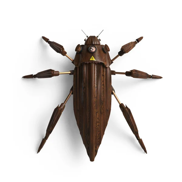 Sett ovenfra av kunstige, strømlinjeformede, art deco-stil, insektroboter med høy oppløsning – stockfoto