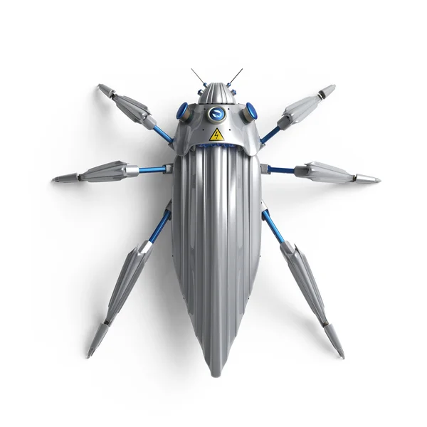 Vista dall'alto di artificiale, snellire, stile art deco, scarabeo insetto robot rendering ad alta risoluzione — Foto Stock