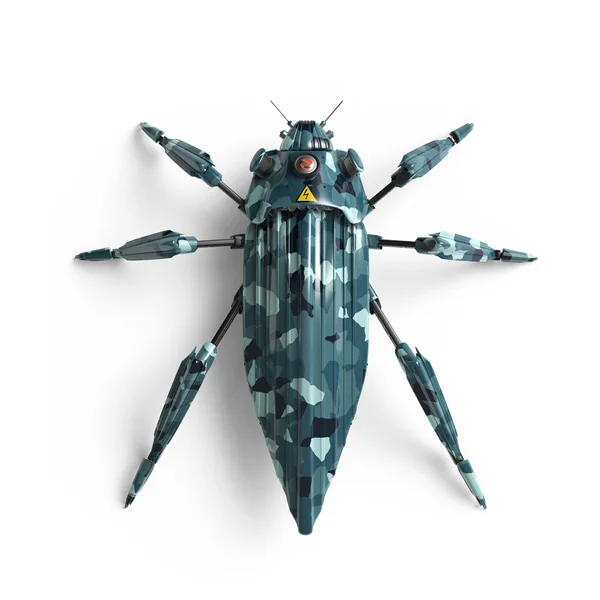 Vue de dessus de artificiel, rationaliser, style art déco, robot insecte scarabée rendu haute résolution — Photo