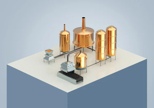 Beer brewing process, production, brewery production — Stock Photo, Image