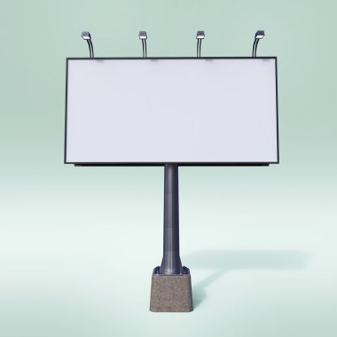 Boş beyaz Pano şablonu. özel tasarım için izole mockup render