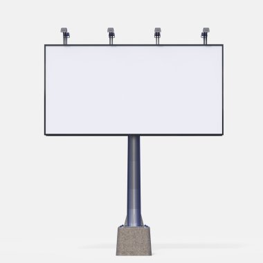 Blank white billboard template . render for your special design, isolated mockup clipart
