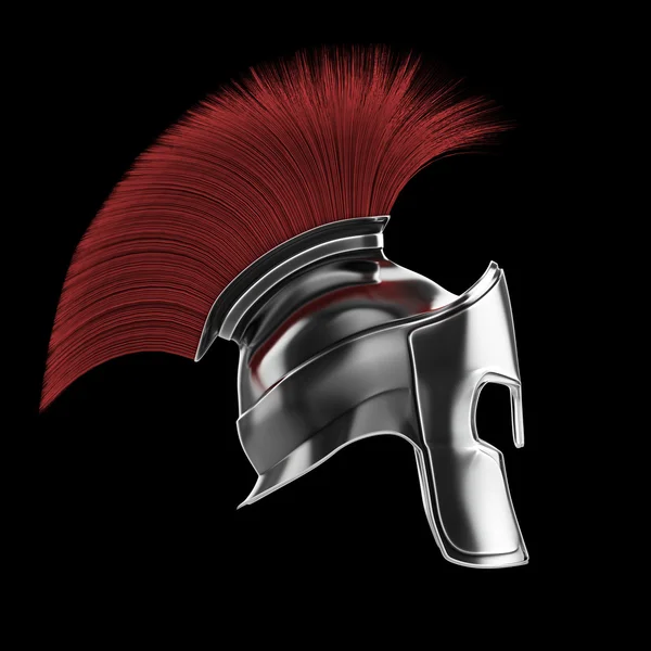 High quality spartan helmet, Greek roman warrior Gladiator, legionnaire heroic soldier, sprts fan render isolated — ストック写真