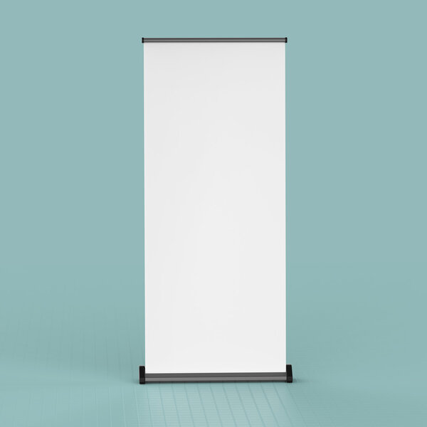 blank roll up banners  template. rendering isolated on color background mockup