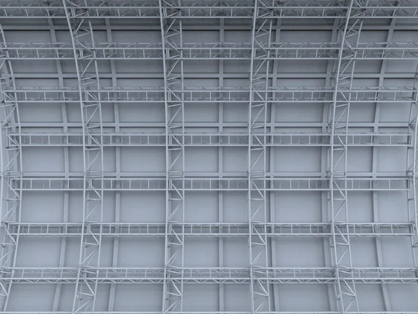 Scaffolding  metal truss on concrete wall  rendered background — Stock Photo, Image
