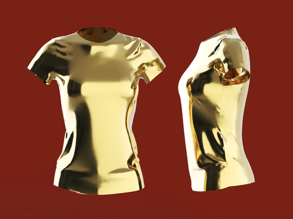 Lege vrouwen T-shirt template geïsoleerd 3d render. Promo meisjes uniform mockup. render — Stockfoto