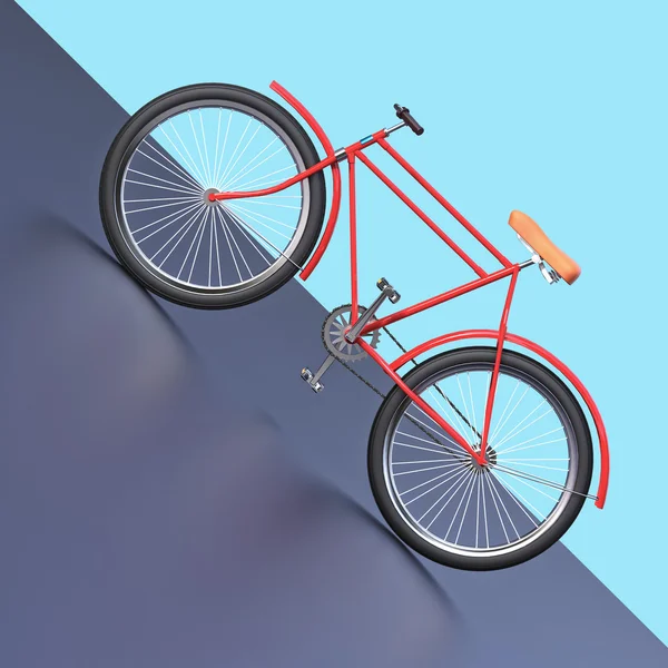 Fiets poster conceptontwerp, retro fiets render, geïsoleerd op kleur achtergrondkleur met plaats voor tekst. sportevenement hipster rit zomer — Stockfoto