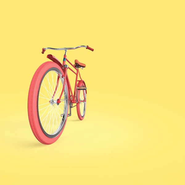 Diseño de póster de concepto de bicicleta, renderizado de bicicleta retro, aislado en fondo de color con lugar para el texto. deportes hipster paseo evento de verano — Foto de Stock