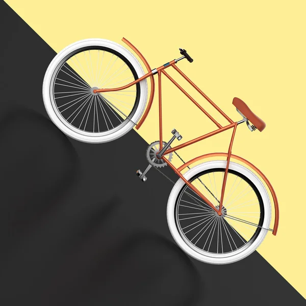 Conception d'affiche de concept de vélo, rendu de vélo rétro, isolé sur fond de couleur avec place pour le texte. sport hipster ride été événement — Photo