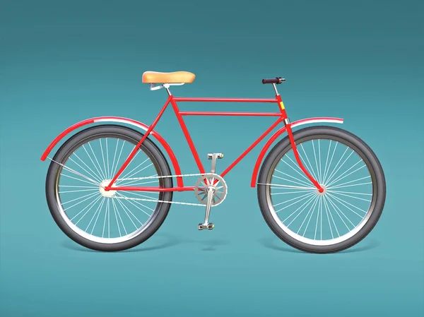 Ποδήλατο έννοια σχεδιασμός αφίσας, ρετρό μοντέλο καθιστούν, απομονώνονται σε βάθους χρώματος με χώρο για κείμενο. καλοκαιρινή βόλτα hipster αθλητική εκδήλωση — Φωτογραφία Αρχείου