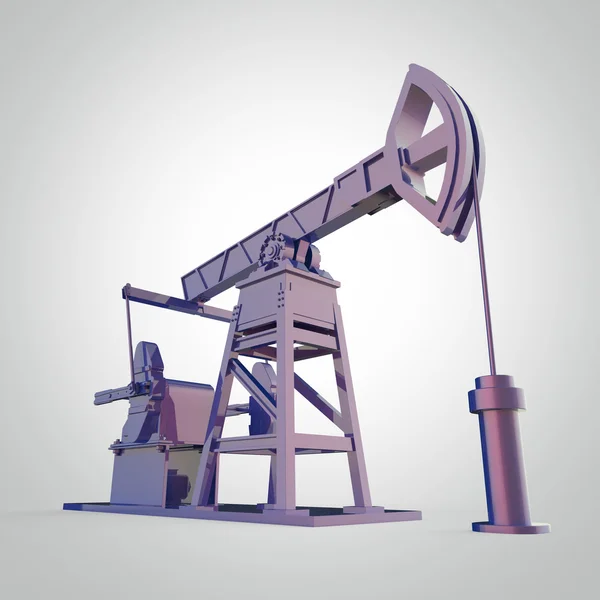 Hohe detaillierte metallische Pumpe-Buchse, Ölplattform. isolierte Wiedergabe. Brennstoffindustrie, Wirtschaftskrise Illustration. — Stockfoto