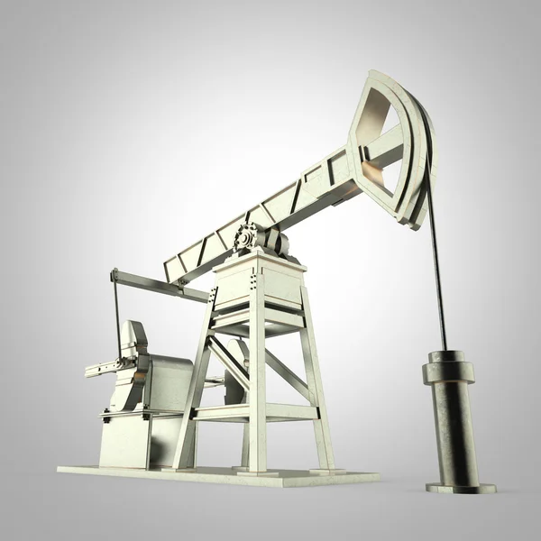 Hohe detaillierte Metall-Pumpe-Jack, Ölplattform. isolierte Wiedergabe. Brennstoffindustrie, Wirtschaftskrise Illustration. — Stockfoto