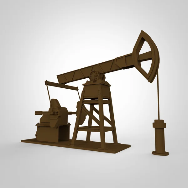 High detailed rusty pump-jack, oil rig. isolated  rendering.  fuel industry, economy crisis illustration. — 스톡 사진