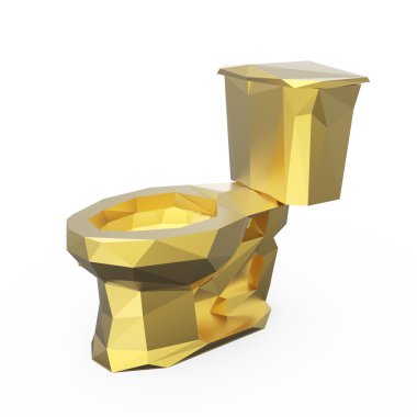 parlak düşük poli su kapalı beyaz arka plan üzerinde izole