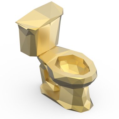 parlak düşük poli su kapalı beyaz arka plan üzerinde izole