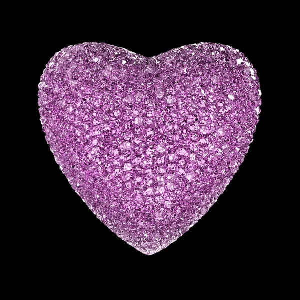 Disco estilo renderizado corazón hecho de brillantes cristales de colores aislados en San Valentín negro, matrimonio romance concepto de fiesta —  Fotos de Stock