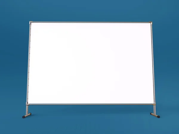 Mobile Stand-, Marken- oder Pressewand mit einer leeren Banner-Attrappe 3D-Renderer — Stockfoto