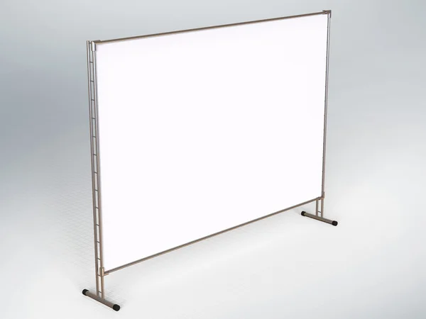 Mobile Stand-, Marken- oder Pressewand mit einer leeren Banner-Attrappe 3D-Renderer — Stockfoto