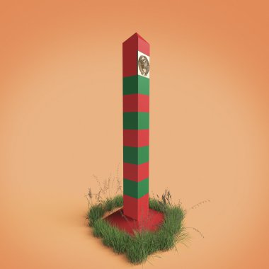 Sovyet sınır anıt, sınır sonrası yama izole ot render işaretiyle boundsry Gardiyanlar gün 28 Mayıs kavramı