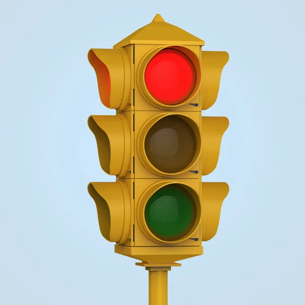 Vintage retro looking Traffic light semaphore isolated high quality render — Stock Photo, Image
